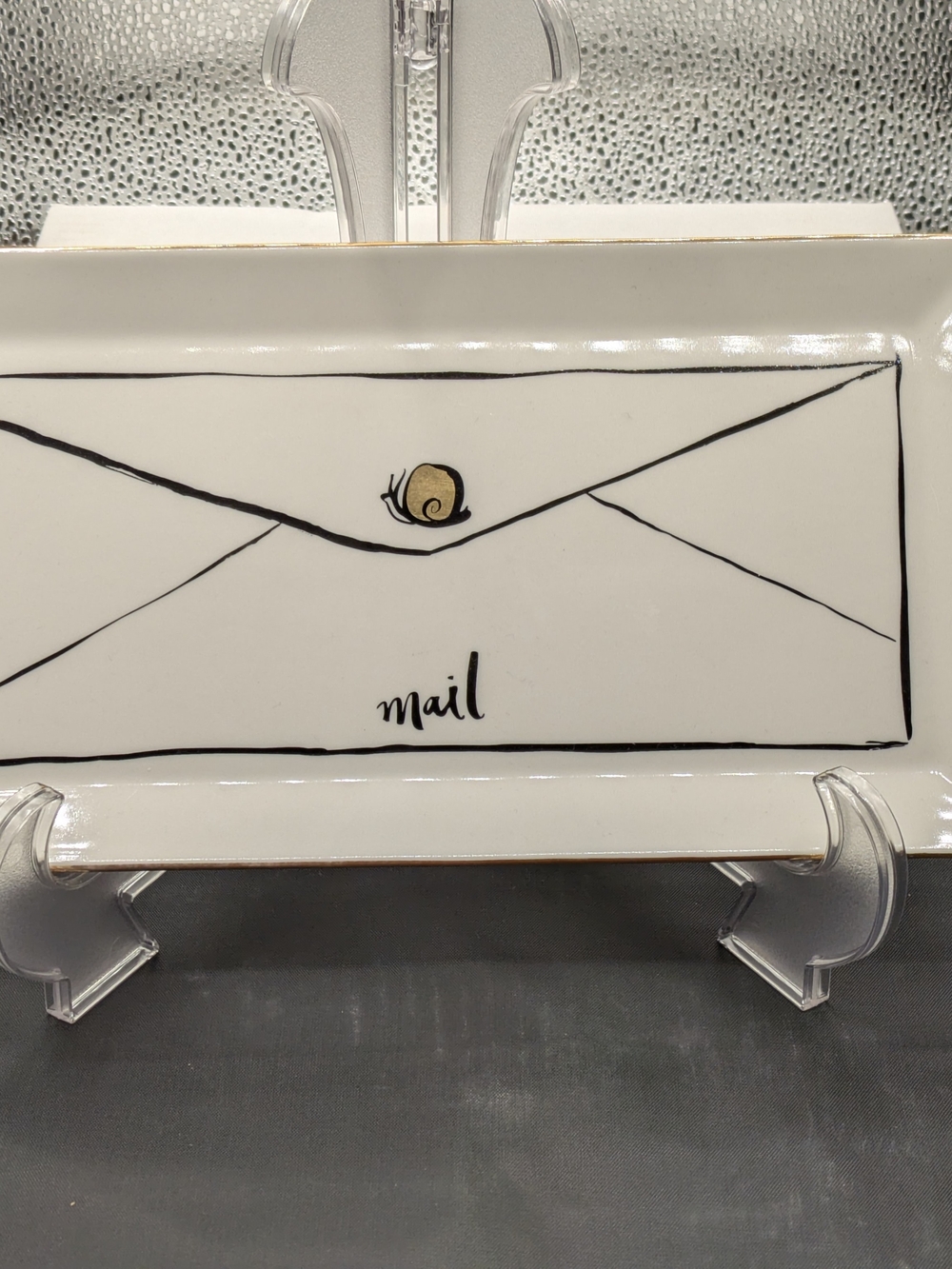 kate spade Colbration With Lenox White PorcelainMail Tray with Gold Snail Accent